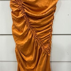 Anthropologie Orange Linen Blend Top with Signature Tag